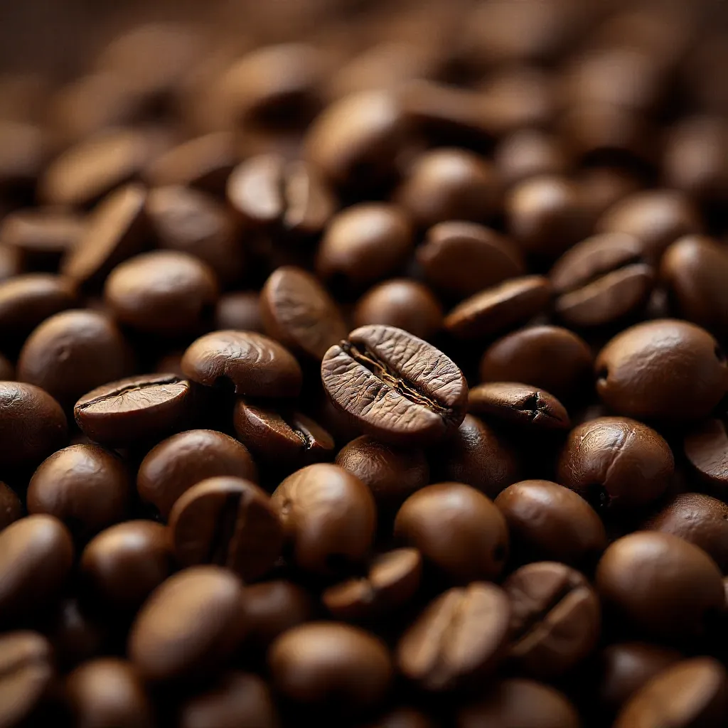 Coffee cherries on branch